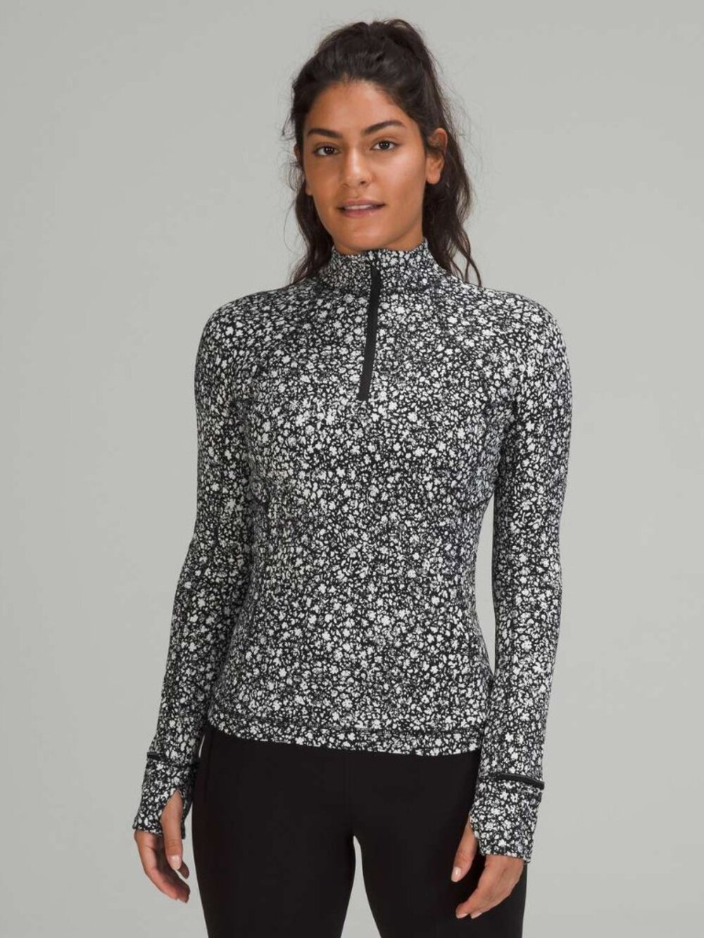 lululemon Its Rulu Run Floral Print Half Zip Pullover Jacket Size 2